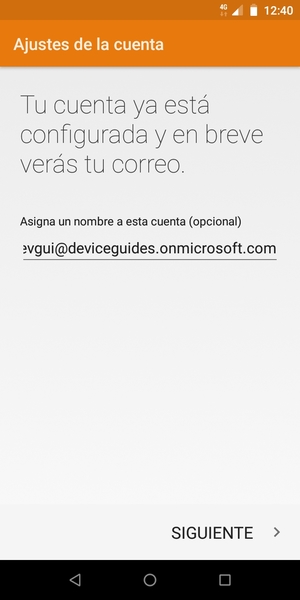 Déle a su cuenta un nombre y seleccione SIGUIENTE