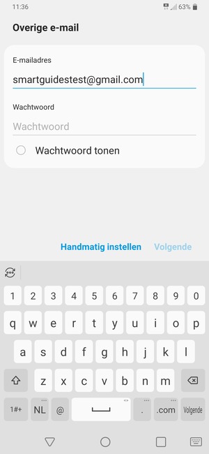 Voer uw Gmail adres in en selecteer Volgende