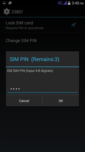 Enter your Old SIM PIN and select OK