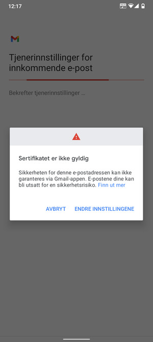 Velg ENDRE INNSTILLINGENE