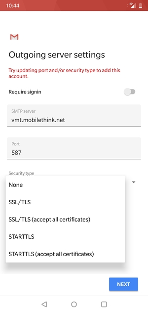 Select None and  NEXT
