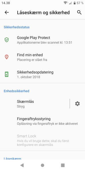 Vælg Skærmlås