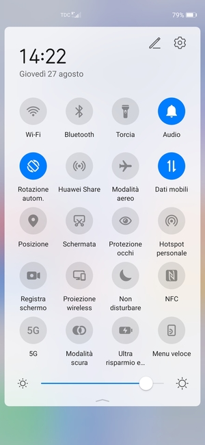 Regola la luminosità al livello desiderato
