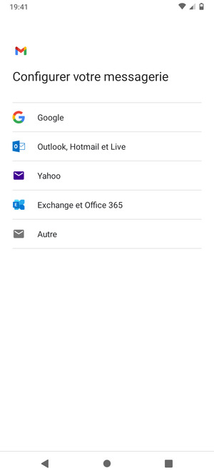 Sélectionnez Exchange et Office 365