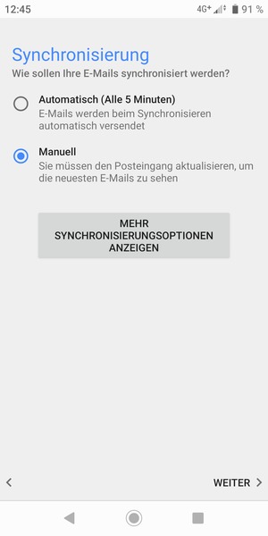 Wählen Sie die gewünschte Option und wählen Sie WEITER