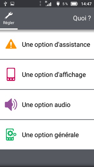 Faites défiler et sélectionnez Une option générale