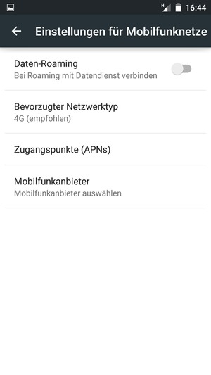 Um das Netzwerk zu wechseln, falls Probleme auftreten, wählen Sie Mobilfunkanbeiter