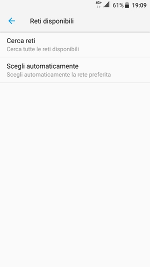 Seleziona Cerca reti