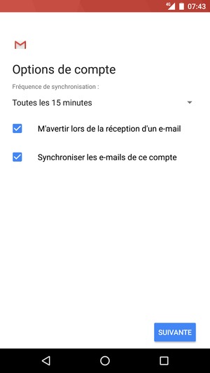 Sélectionnez SUIVANTE