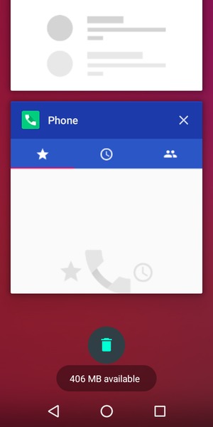 Select the Delete icon to close running apps