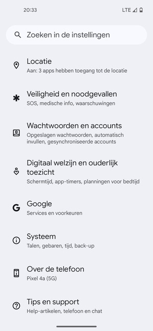Scroll naar en selecteer Systeem