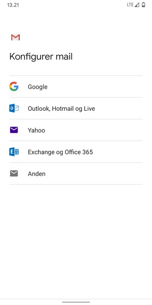 Vælg Outlook, Hotmail og Live