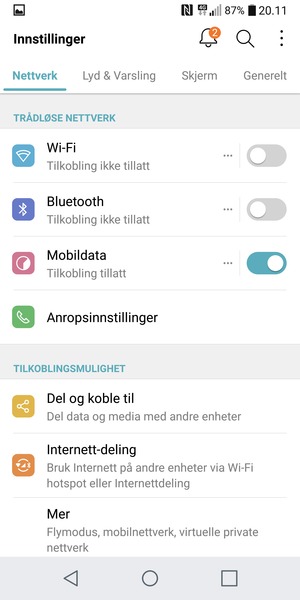 Velg Generelt