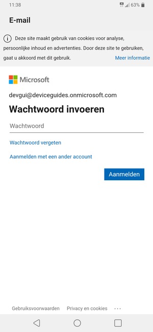 Voer uw wachtwoord in en selecteer Aanmelden