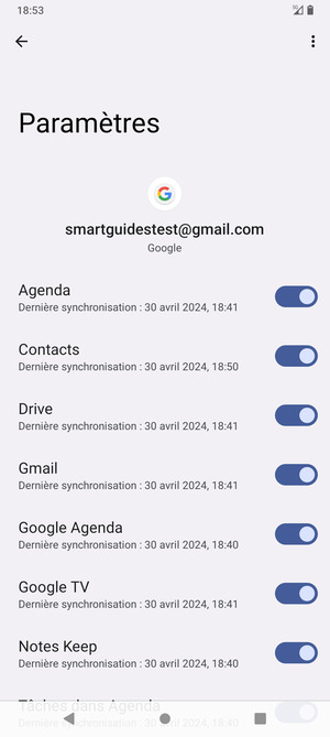 Assurez-vous que Contacts est sélectionné