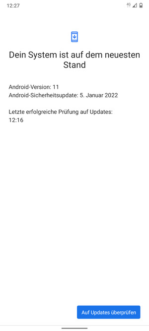 Falls Ihr Handy aktualisiert ist, wird Ihnen der folgende Bildschirm angezeigt