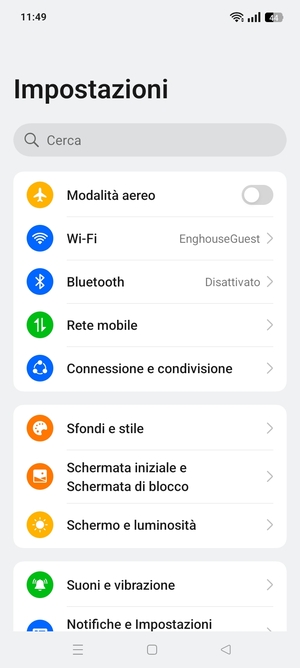 Seleziona Rete mobile