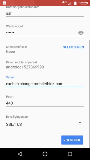 Scroll naar beneden en selecteer VOLGENDE
