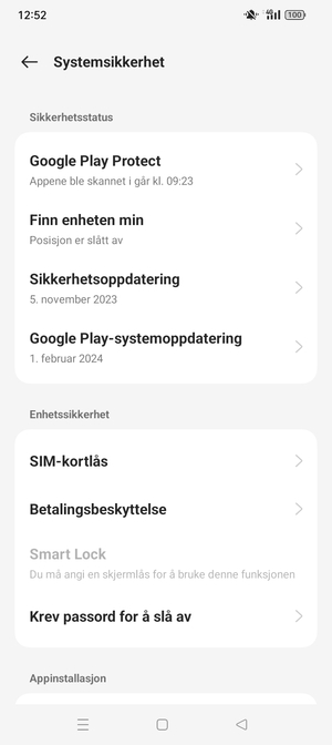 Velg  SIM-kortlås