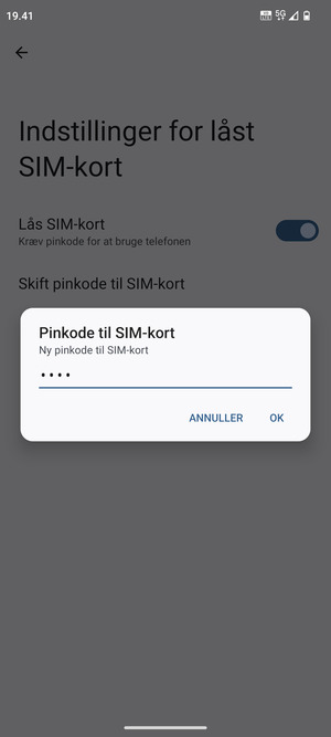 Indtast Ny pinkode til SIM-kort og vælg OK