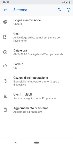 Seleziona Aggiornamento di sistema