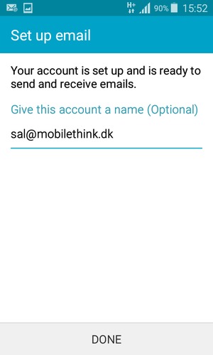 Give your account a name and select DONE