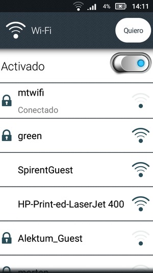 Ahora está conectado a la red Wi-Fi