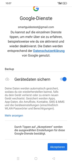 Wählen Sie Akzeptieren