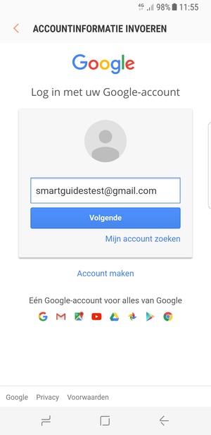 Selecteer Volgende