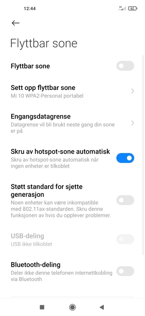 Velg Sett opp flyttbar sone