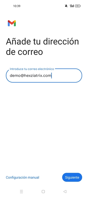 Introduzca su Dirección de correo electrónico y seleccione Siguiente