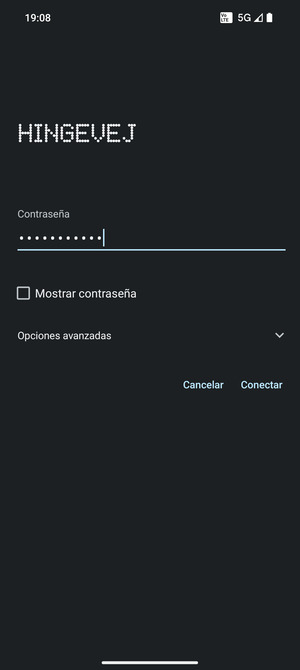 Introduzca la contraseña de Wi-Fi y seleccione Conectar