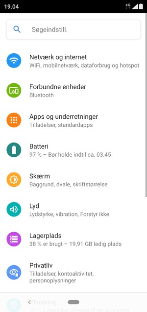 Vælg Netværk og internet