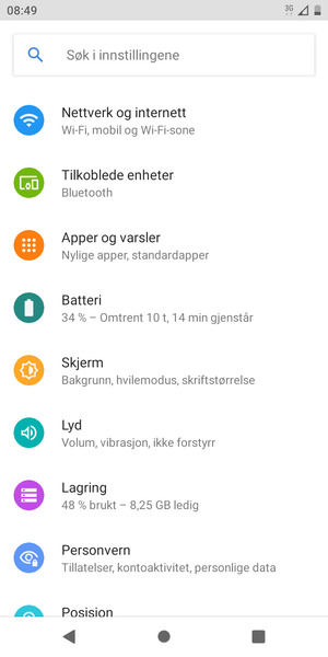 Velg Nettverk og internett