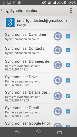 Vos informations seront synchronisées