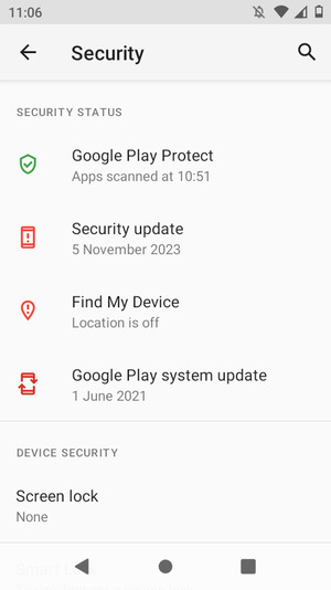 Select Screen lock