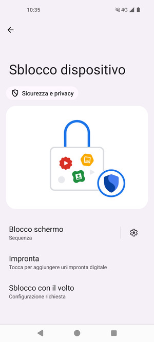 Il tuo telefono è ora protetto dal blocco schermo