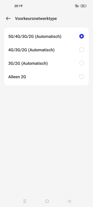 Selecteer uw voorkeursoptie