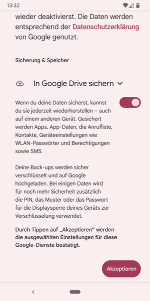 Wählen Sie Akzeptieren