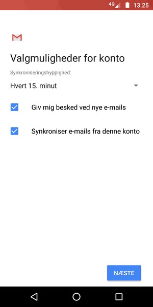 Vælg NÆSTE