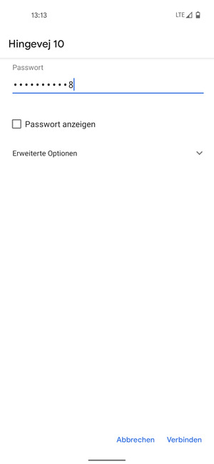 Geben Sie das WLAN-Passwort ein und wählen Sie Verbinden
