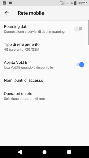 Per modificare la rete, in presenza di problemi, seleziona Operatori di rete
