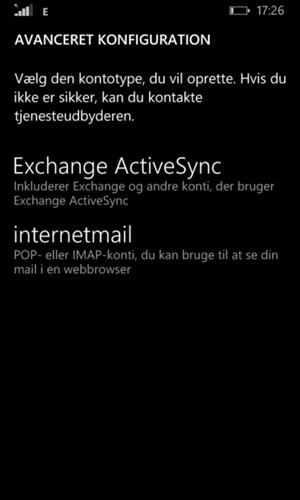 Vælg internetmail