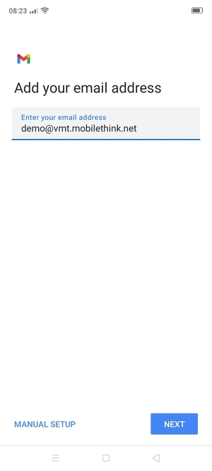 Enter your Email address and select NEXT