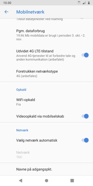 Scroll til og vælg Navne på adgangspkt.