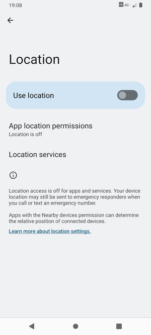 Turn off Use location