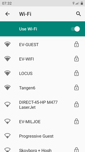 Select the wireless network you want to connect to
