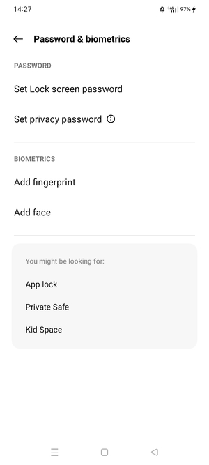 Select Set Lock screen password