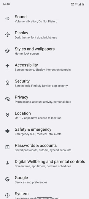 Scroll to and select Location
