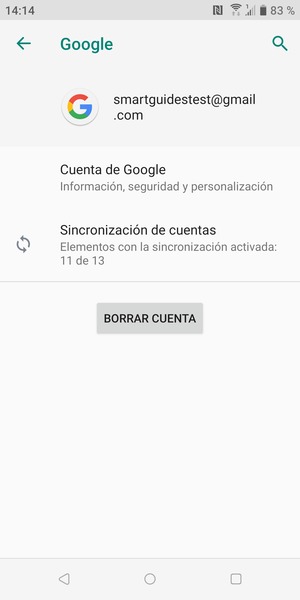 Seleccione Sincronización de cuentas